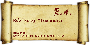 Rákosy Alexandra névjegykártya